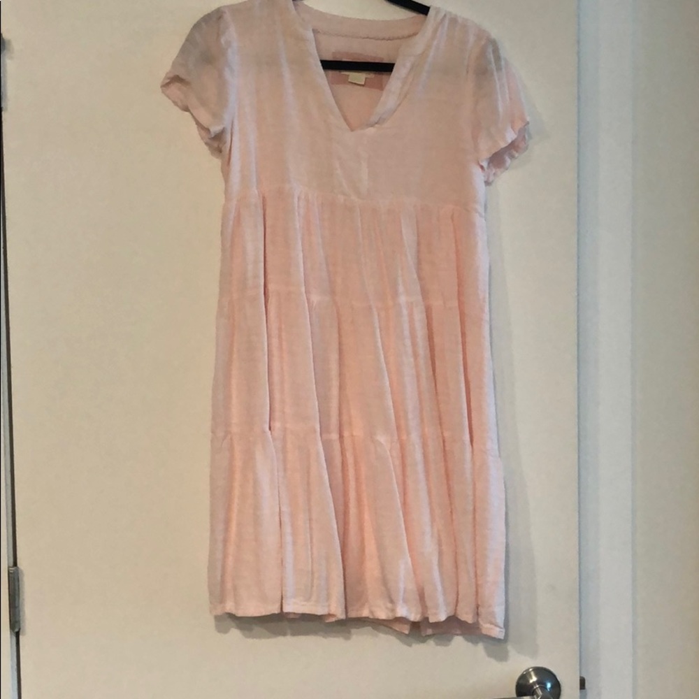 Maeve tiered pink mini dress